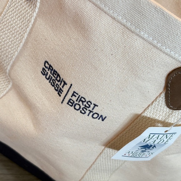 Canvas Tote Bag with Brown Handles - Picture 2 of 6